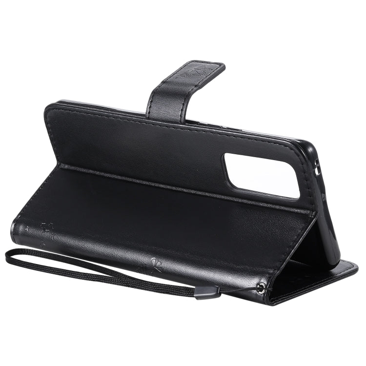 For Huawei Honor 30 Pro Tree & Cat Embossed Pattern Horizontal Flip Leather Case with Holder & Card Slots & Wallet & Lanyard