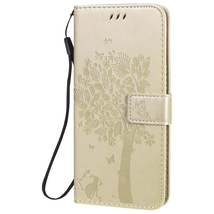 For Huawei Honor 30 Pro Tree & Cat Embossed Pattern Horizontal Flip Leather Case with Holder & Card Slots & Wallet & Lanyard
