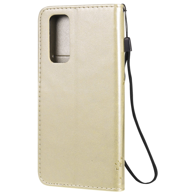 For Huawei Honor 30 Pro Tree & Cat Embossed Pattern Horizontal Flip Leather Case with Holder & Card Slots & Wallet & Lanyard