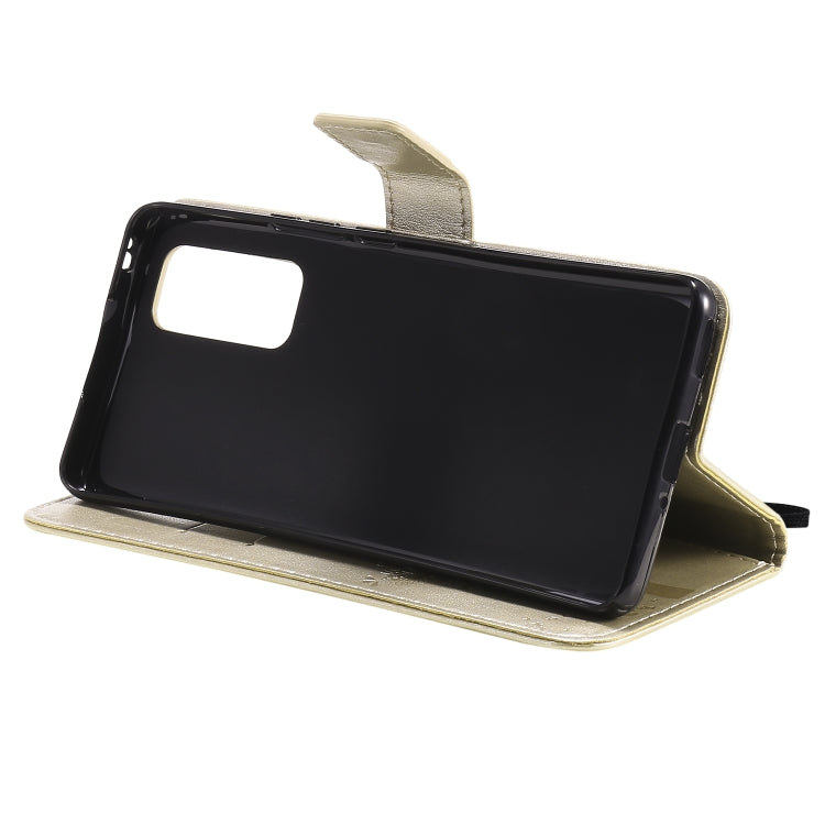 For Huawei Honor 30 Pro Tree & Cat Embossed Pattern Horizontal Flip Leather Case with Holder & Card Slots & Wallet & Lanyard