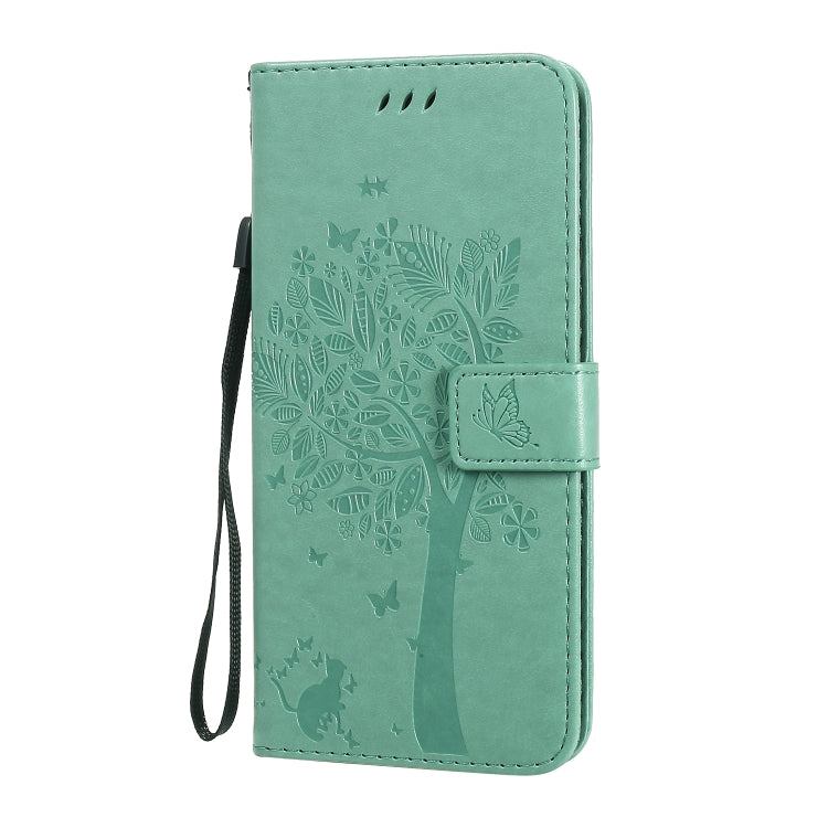 For Huawei Honor 30 Tree & Cat Embossed Pattern Horizontal Flip Leather Case with Holder & Card Slots & Wallet & Lanyard
