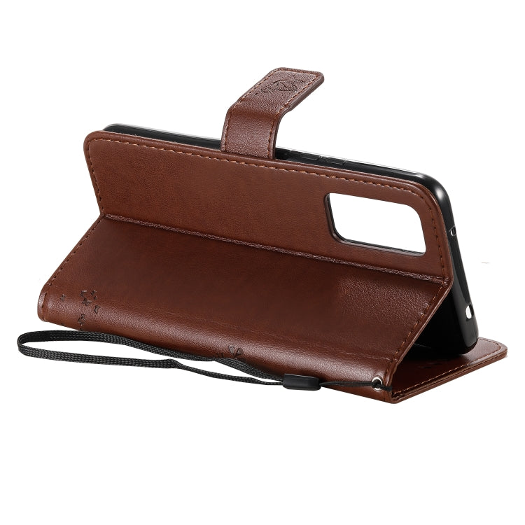 For Huawei Honor 30 Tree & Cat Embossed Pattern Horizontal Flip Leather Case with Holder & Card Slots & Wallet & Lanyard