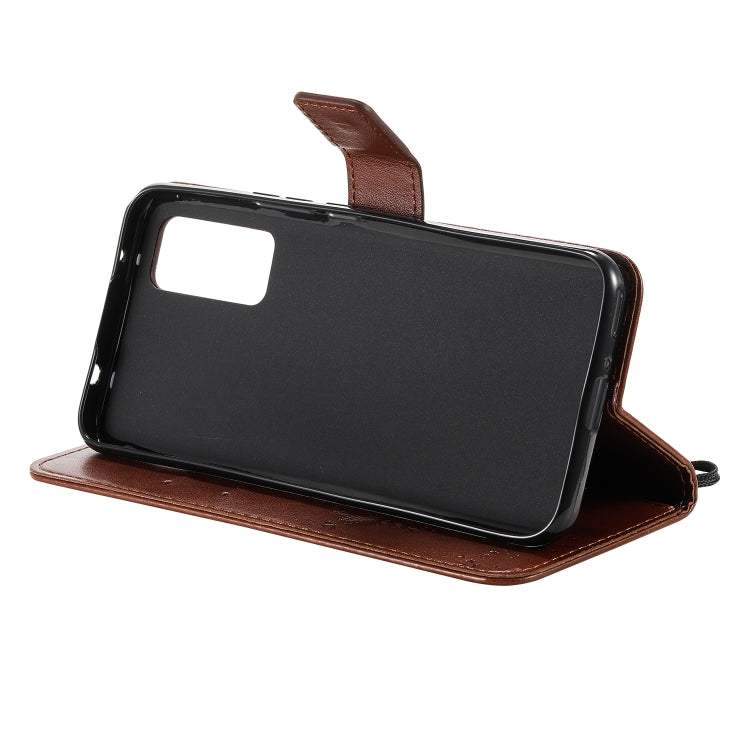 For Huawei Honor 30 Tree & Cat Embossed Pattern Horizontal Flip Leather Case with Holder & Card Slots & Wallet & Lanyard