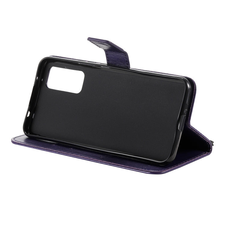 For Huawei Honor 30 Tree & Cat Embossed Pattern Horizontal Flip Leather Case with Holder & Card Slots & Wallet & Lanyard