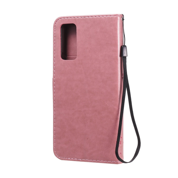 For Huawei Honor 30 Tree & Cat Embossed Pattern Horizontal Flip Leather Case with Holder & Card Slots & Wallet & Lanyard