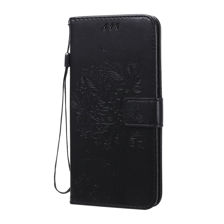 For Huawei Honor 30 Tree & Cat Embossed Pattern Horizontal Flip Leather Case with Holder & Card Slots & Wallet & Lanyard