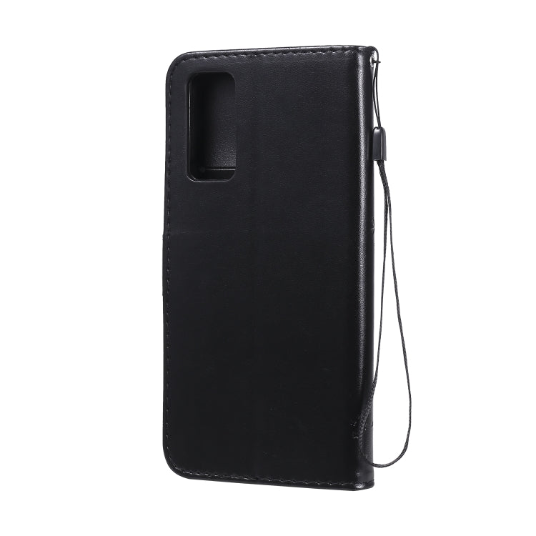 For Huawei Honor 30 Tree & Cat Embossed Pattern Horizontal Flip Leather Case with Holder & Card Slots & Wallet & Lanyard