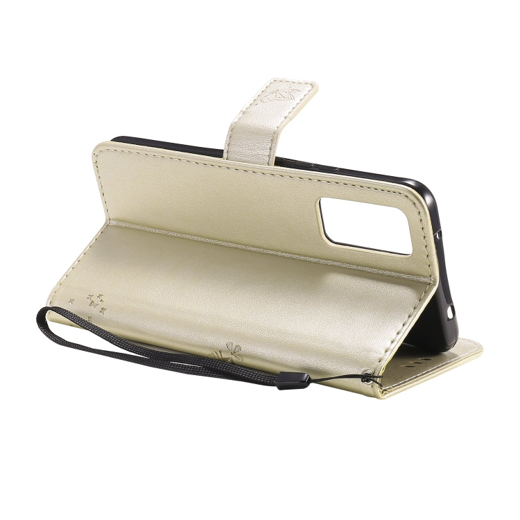 For Huawei Honor 30 Tree & Cat Embossed Pattern Horizontal Flip Leather Case with Holder & Card Slots & Wallet & Lanyard