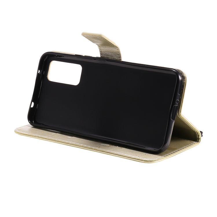 For Huawei Honor 30 Tree & Cat Embossed Pattern Horizontal Flip Leather Case with Holder & Card Slots & Wallet & Lanyard