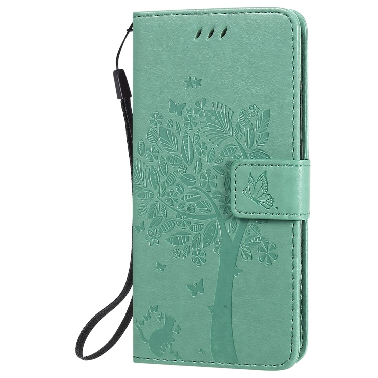 For Nokia 1.3 Tree & Cat Embossed Pattern Horizontal Flip Leather Case with Holder & Card Slots & Wallet & Lanyard