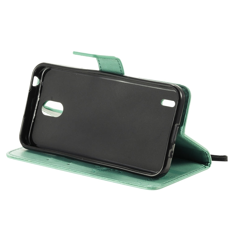 For Nokia 1.3 Tree & Cat Embossed Pattern Horizontal Flip Leather Case with Holder & Card Slots & Wallet & Lanyard