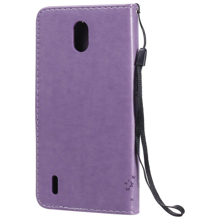 For Nokia 1.3 Tree & Cat Embossed Pattern Horizontal Flip Leather Case with Holder & Card Slots & Wallet & Lanyard