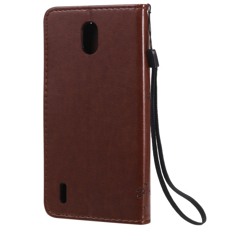For Nokia 1.3 Tree & Cat Embossed Pattern Horizontal Flip Leather Case with Holder & Card Slots & Wallet & Lanyard