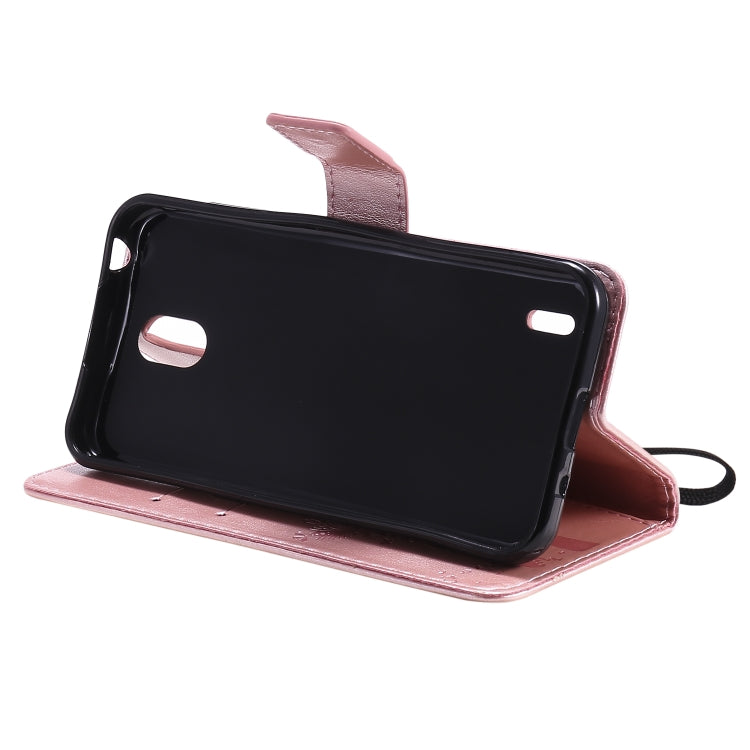 For Nokia 1.3 Tree & Cat Embossed Pattern Horizontal Flip Leather Case with Holder & Card Slots & Wallet & Lanyard