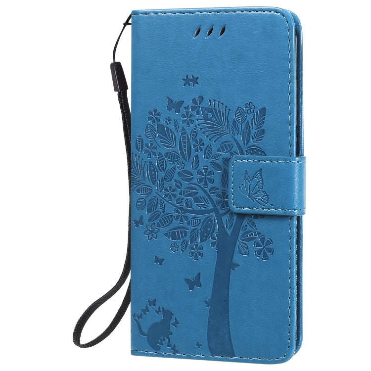 For Nokia 1.3 Tree & Cat Embossed Pattern Horizontal Flip Leather Case with Holder & Card Slots & Wallet & Lanyard