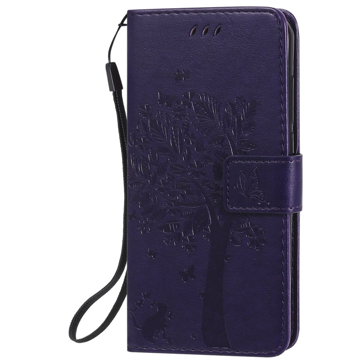 For Nokia 1.3 Tree & Cat Embossed Pattern Horizontal Flip Leather Case with Holder & Card Slots & Wallet & Lanyard