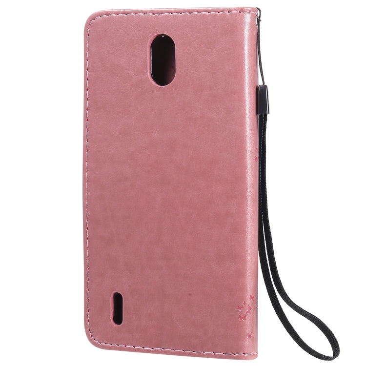 For Nokia 1.3 Tree & Cat Embossed Pattern Horizontal Flip Leather Case with Holder & Card Slots & Wallet & Lanyard