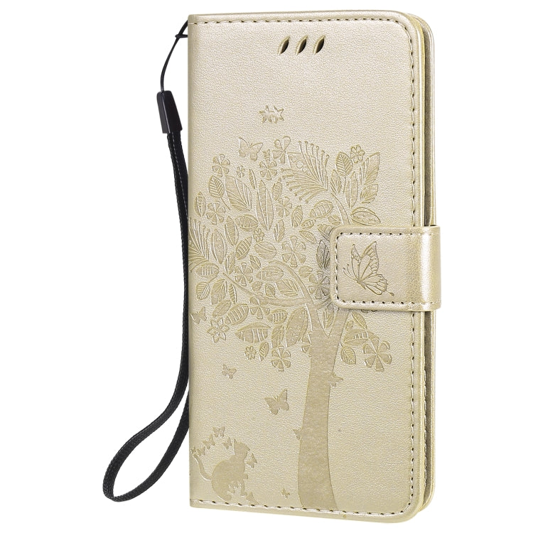 For Nokia 1.3 Tree & Cat Embossed Pattern Horizontal Flip Leather Case with Holder & Card Slots & Wallet & Lanyard
