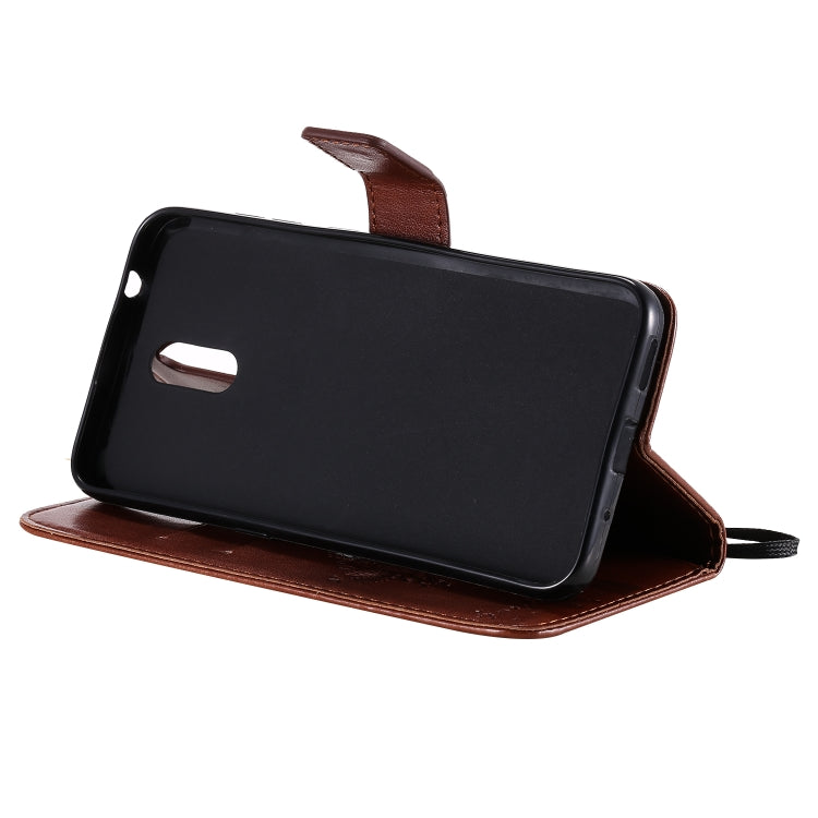 For Nokia 2.3 Tree & Cat Embossed Pattern Horizontal Flip Leather Case with Holder & Card Slots & Wallet & Lanyard