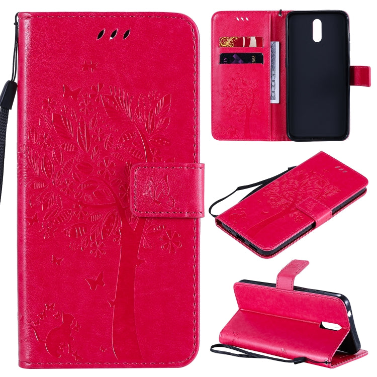For Nokia 2.3 Tree & Cat Embossed Pattern Horizontal Flip Leather Case with Holder & Card Slots & Wallet & Lanyard