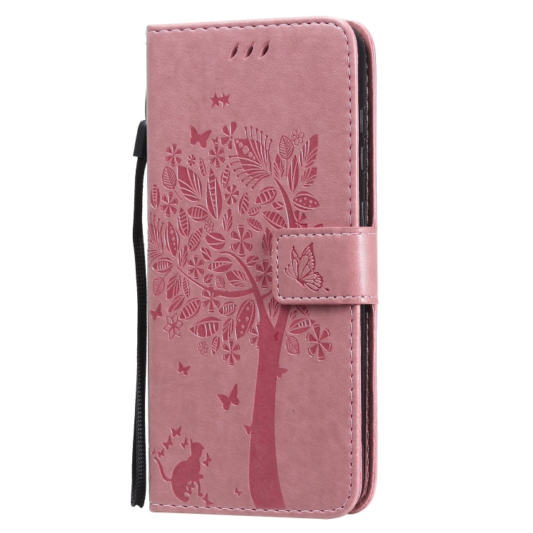 For Nokia 2.3 Tree & Cat Embossed Pattern Horizontal Flip Leather Case with Holder & Card Slots & Wallet & Lanyard