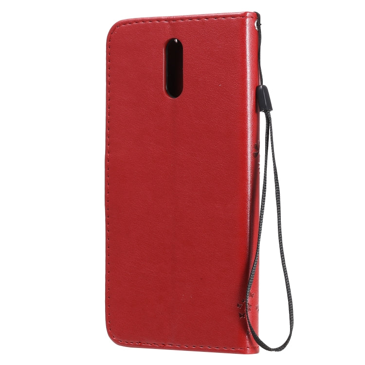 For Nokia 2.3 Tree & Cat Embossed Pattern Horizontal Flip Leather Case with Holder & Card Slots & Wallet & Lanyard