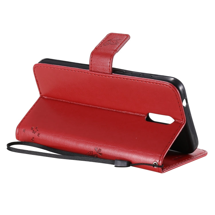 For Nokia 2.3 Tree & Cat Embossed Pattern Horizontal Flip Leather Case with Holder & Card Slots & Wallet & Lanyard