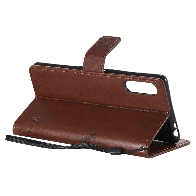 For Sony Xperia L4 Tree & Cat Embossed Pattern Horizontal Flip Leather Case with Holder & Card Slots & Wallet & Lanyard