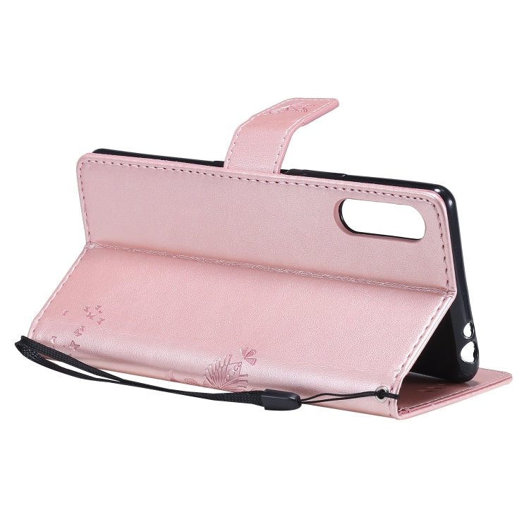 For Sony Xperia L4 Tree & Cat Embossed Pattern Horizontal Flip Leather Case with Holder & Card Slots & Wallet & Lanyard