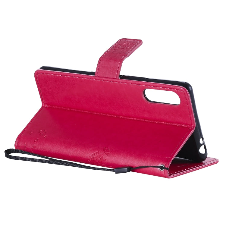 For Sony Xperia L4 Tree & Cat Embossed Pattern Horizontal Flip Leather Case with Holder & Card Slots & Wallet & Lanyard