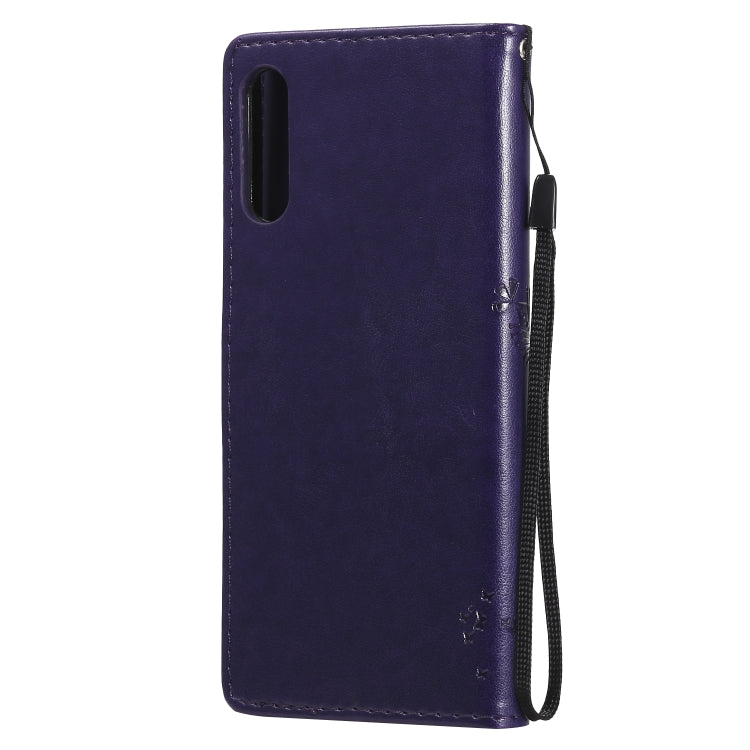 For Sony Xperia L4 Tree & Cat Embossed Pattern Horizontal Flip Leather Case with Holder & Card Slots & Wallet & Lanyard