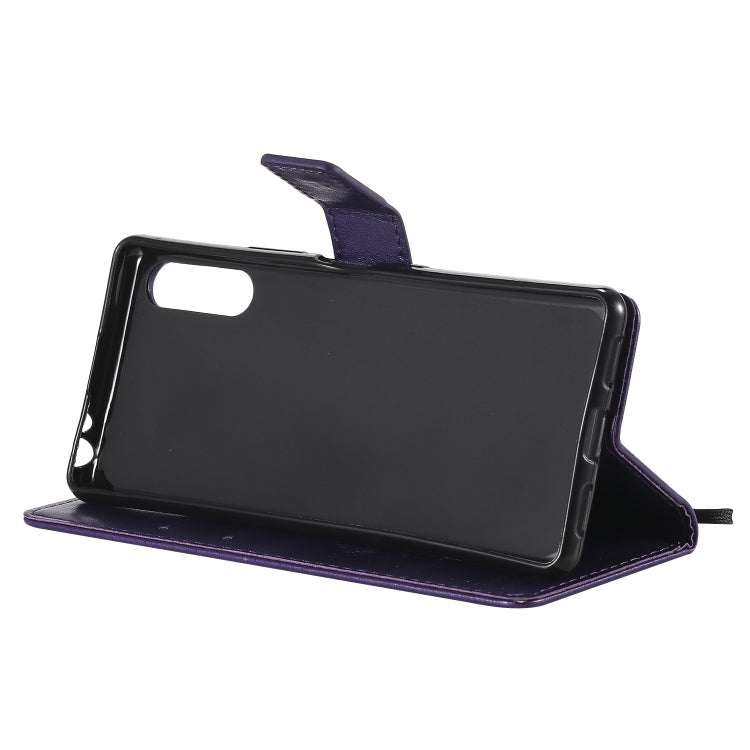 For Sony Xperia L4 Tree & Cat Embossed Pattern Horizontal Flip Leather Case with Holder & Card Slots & Wallet & Lanyard