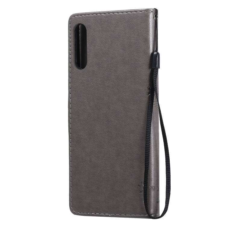 For Sony Xperia L4 Tree & Cat Embossed Pattern Horizontal Flip Leather Case with Holder & Card Slots & Wallet & Lanyard