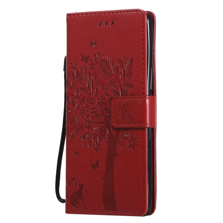 For Sony Xperia L4 Tree & Cat Embossed Pattern Horizontal Flip Leather Case with Holder & Card Slots & Wallet & Lanyard