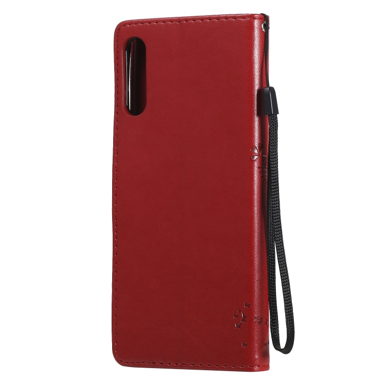 For Sony Xperia L4 Tree & Cat Embossed Pattern Horizontal Flip Leather Case with Holder & Card Slots & Wallet & Lanyard