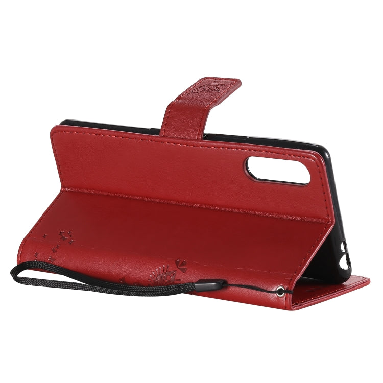 For Sony Xperia L4 Tree & Cat Embossed Pattern Horizontal Flip Leather Case with Holder & Card Slots & Wallet & Lanyard