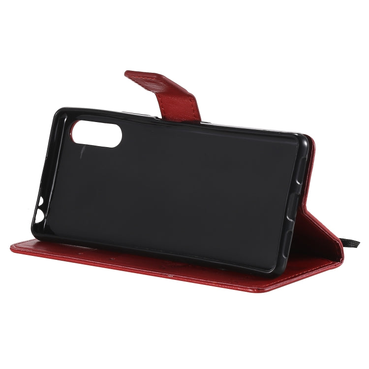 For Sony Xperia L4 Tree & Cat Embossed Pattern Horizontal Flip Leather Case with Holder & Card Slots & Wallet & Lanyard