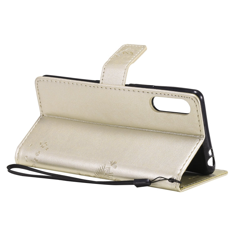 For Sony Xperia L4 Tree & Cat Embossed Pattern Horizontal Flip Leather Case with Holder & Card Slots & Wallet & Lanyard