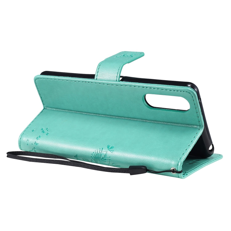 For Sony Xperia 10 II Tree & Cat Embossed Pattern Horizontal Flip Leather Case with Holder & Card Slots & Wallet & Lanyard