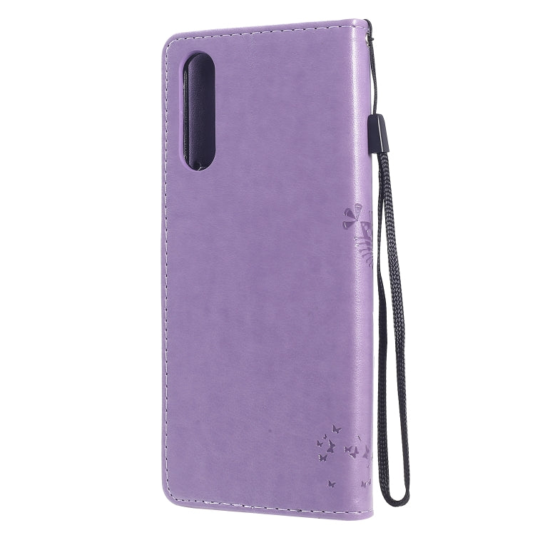 For Sony Xperia 10 II Tree & Cat Embossed Pattern Horizontal Flip Leather Case with Holder & Card Slots & Wallet & Lanyard