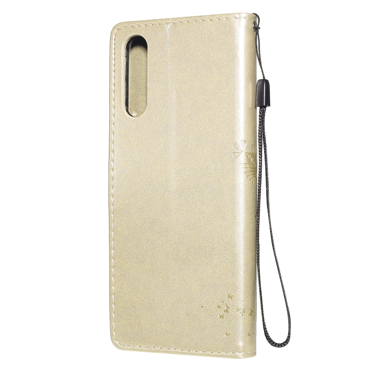For Sony Xperia 10 II Tree & Cat Embossed Pattern Horizontal Flip Leather Case with Holder & Card Slots & Wallet & Lanyard