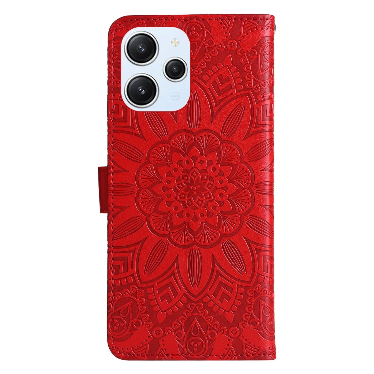 For Xiaomi Redmi 12 4G Embossed Sunflower Leather Phone Case