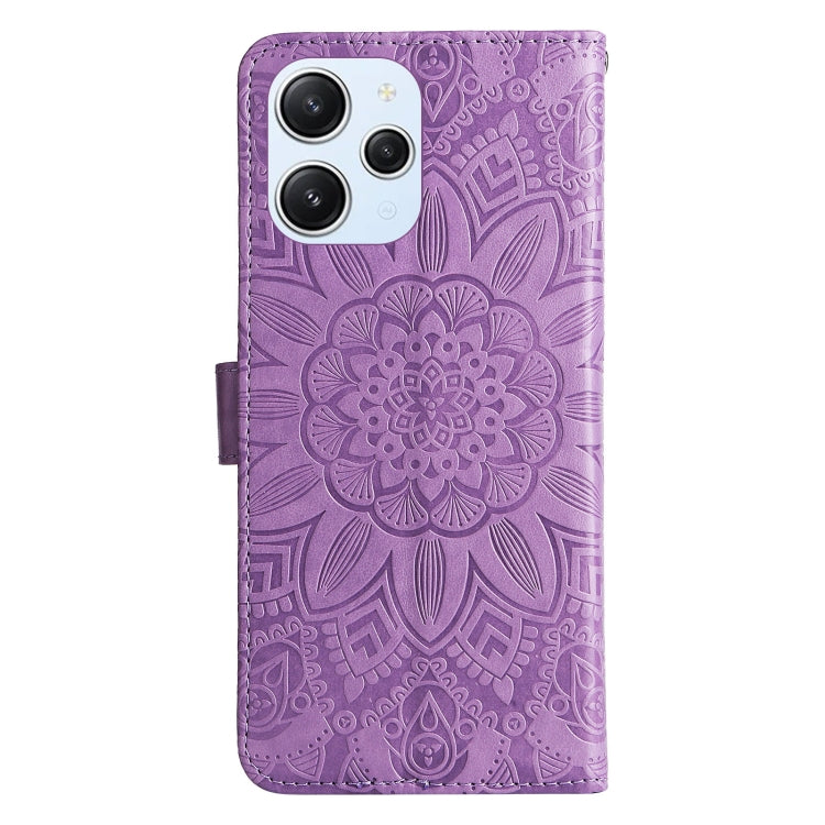 For Xiaomi Redmi 12 4G Embossed Sunflower Leather Phone Case
