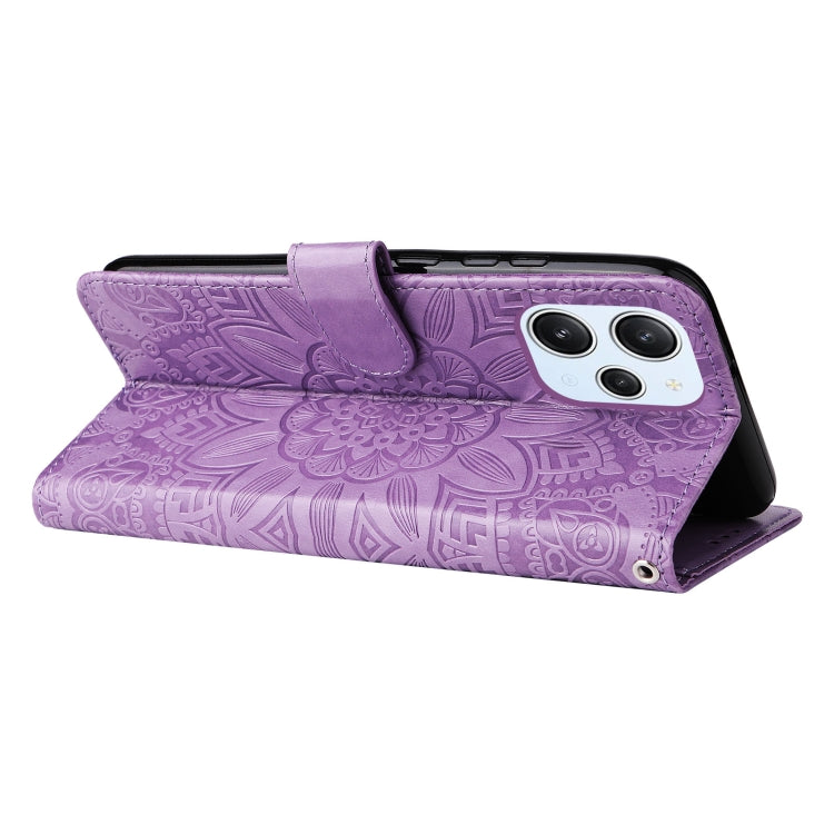 For Xiaomi Redmi 12 4G Embossed Sunflower Leather Phone Case