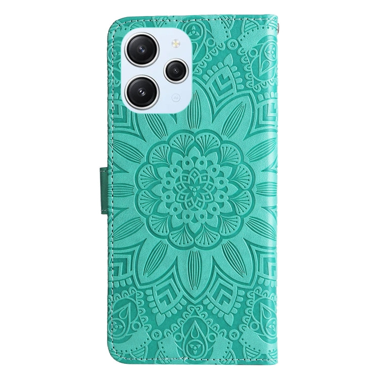 For Xiaomi Redmi 12 4G Embossed Sunflower Leather Phone Case
