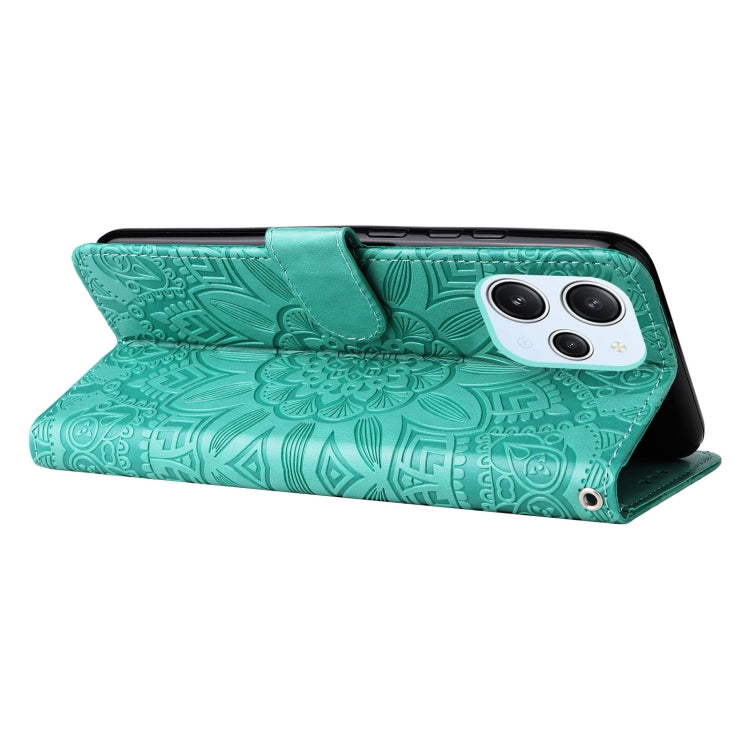 For Xiaomi Redmi 12 4G Embossed Sunflower Leather Phone Case