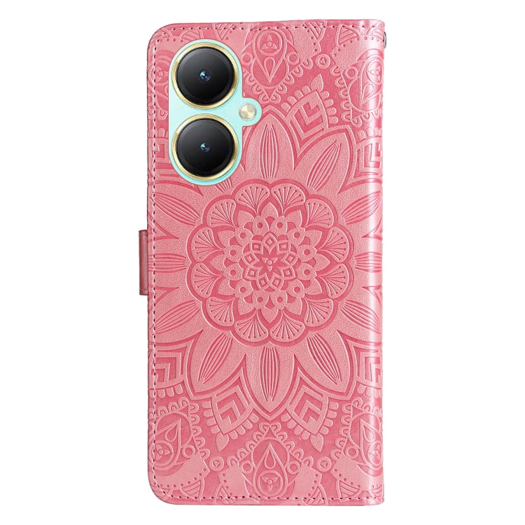 For vivo Y35+ Embossed Sunflower Leather Phone Case