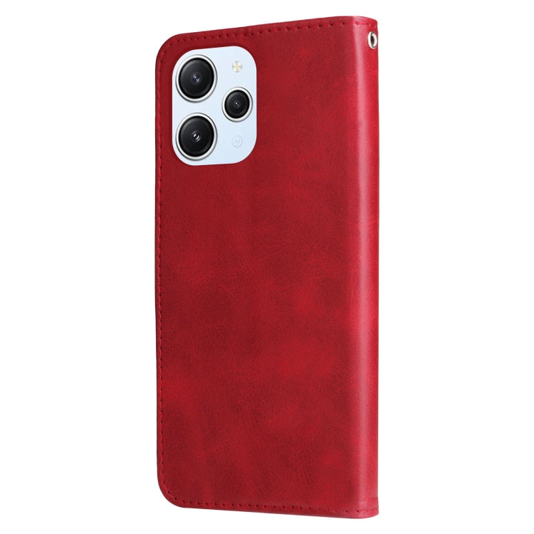For Xiaomi Redmi 12 4G Fashion Calf Texture Zipper Leather Phone Case
