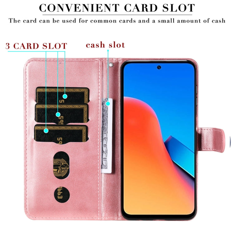 For Xiaomi Redmi 12 4G Fashion Calf Texture Zipper Leather Phone Case