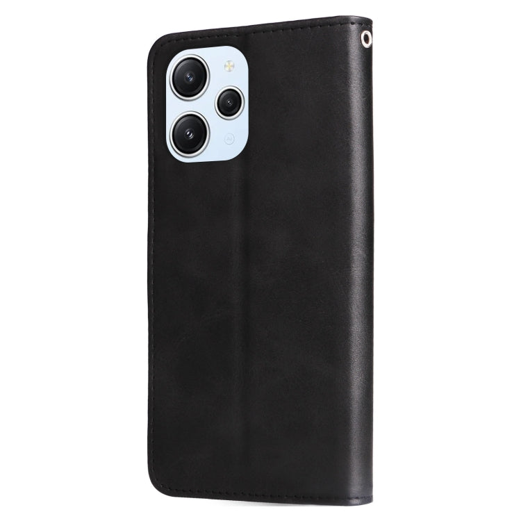 For Xiaomi Redmi 12 4G Fashion Calf Texture Zipper Leather Phone Case